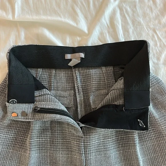 H&M Gray Plaid Pleated Wide Leg Pants Size 2 - Picture 3 of 11